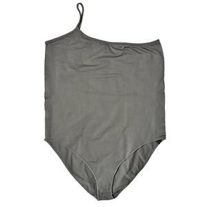 NEW Skims Essential One Shoulder Brief Bodysuit Grey Chalk Womens 4X/5X